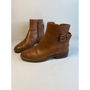 Cole Haan Hampshire Booties Women's Size 6.5B British Tan Leather Buckle Shoes